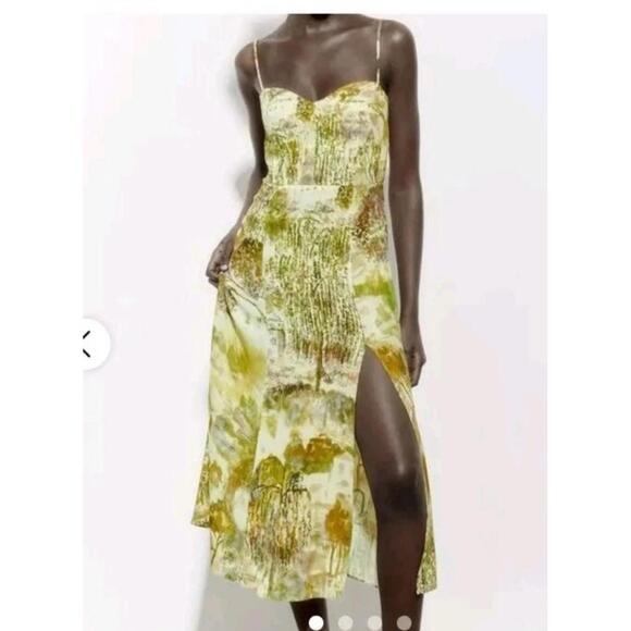 Zara Midi Printed Sleeveless Dress ZW Collection 2682 080 Size Large L - Picture 1 of 11